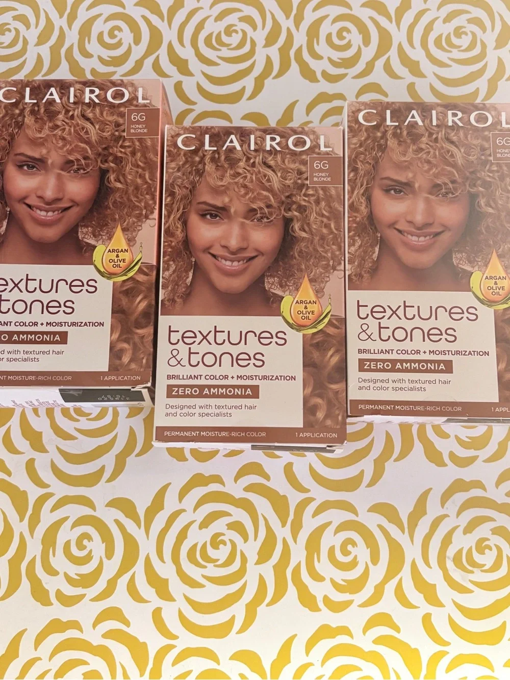 3 BOXES of CLAIROL Textures & Tones Hair Color – 6G Honey Blonde (Brown/Golden)